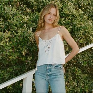 NWOT DÔEN 100% Silk Erin Top - Salt